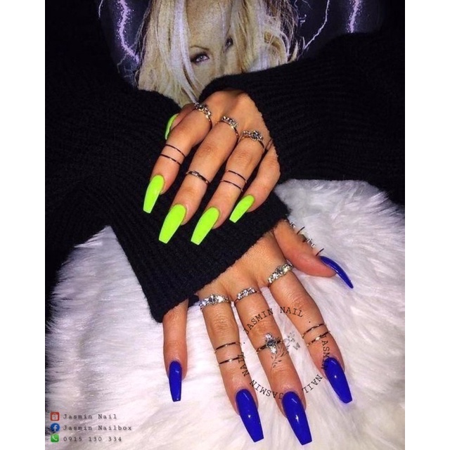 [Mã NHUQAD giảm 10% đơn 100k] [NAIL BOX] Nailbox móng úp thiết kế tone neon có làm theo yêu cầu