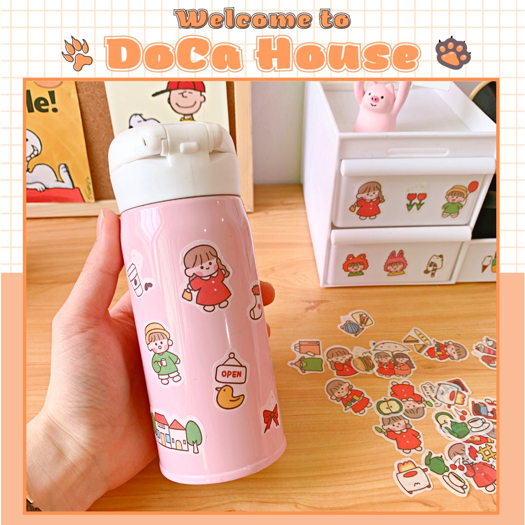 Gói 20 miếng sticker rời cô gái Nhật Bản dễ thương, đáng yêu