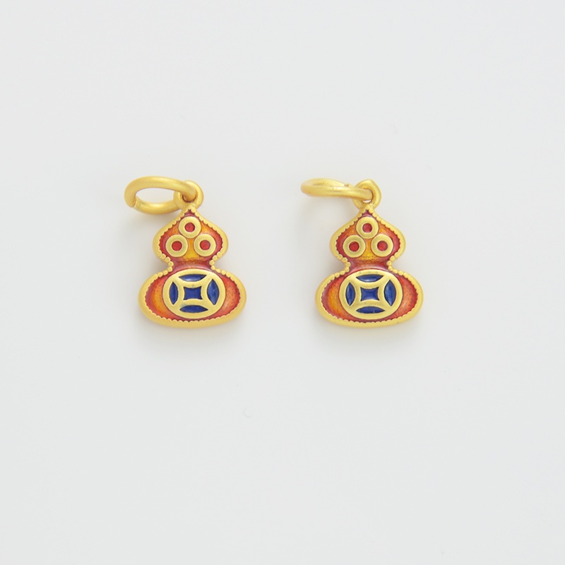 Phụ Kiện Mặt Dây Chuyền Hình Hồ Lô Màu Vàng Phong Cách Cổ Điển diy