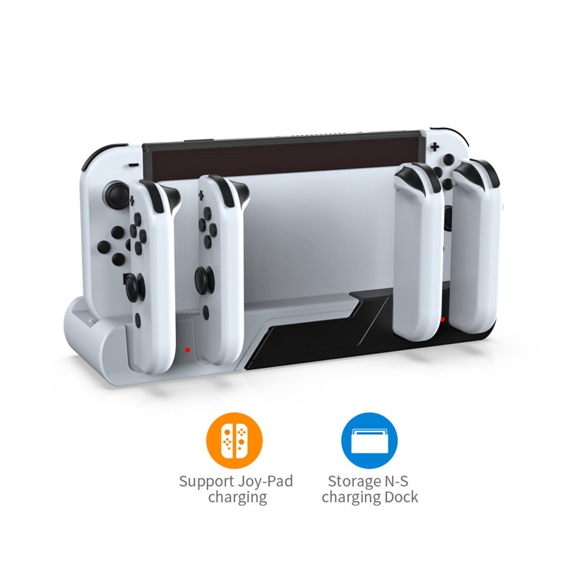 Đế Sạc Nhanh 6 Trong 1 Có Ngăn Đựng Thẻ Game Cho NS Switch Joy Pad / Sw