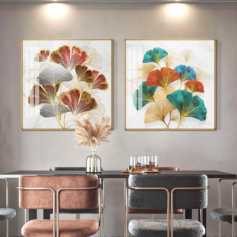 Tranh Tráng Gương Lá bạch Quả May Măn Phong Cách Độc Đáo Trang Trí Phòng Khách/ Phòng Ngủ/ Bàn Ăn/ Làm Quà tặng