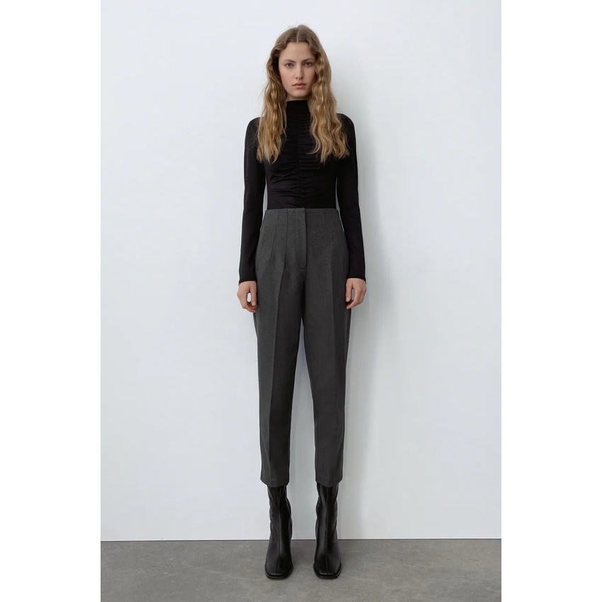 Quần Dài Zara Lưng Cao Hai Màu Thời Trang Cá Tính Trẻ Trung 7901432