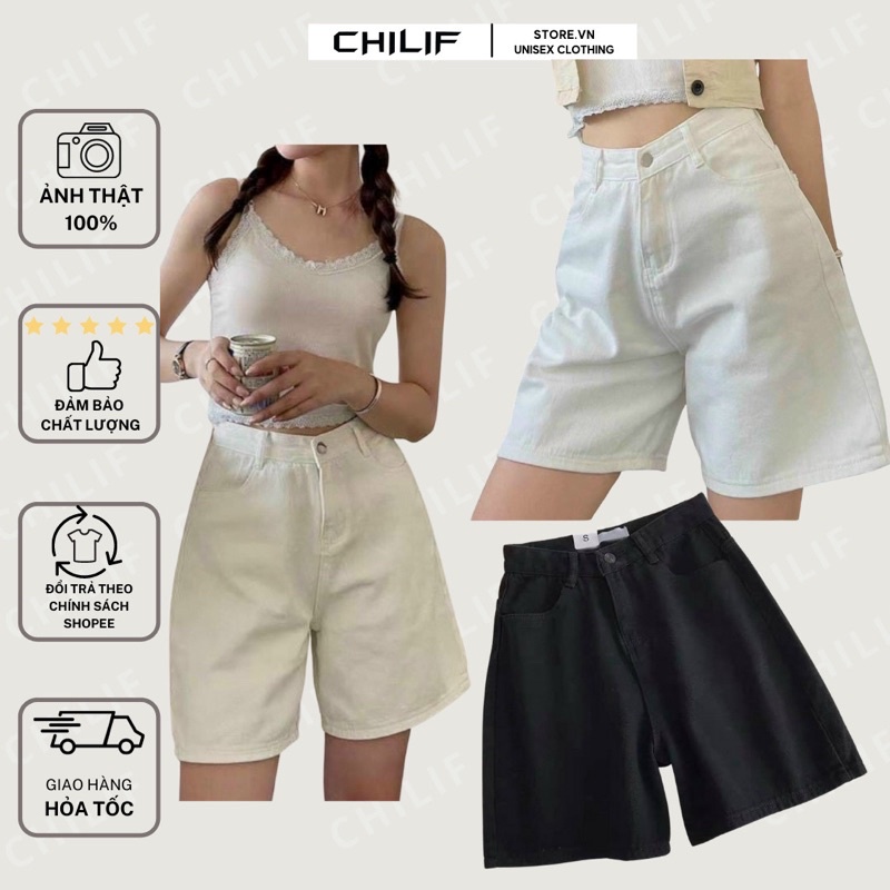 Quần Shorts jeans ngố Form cực đẹp chất trẻ trung năng động [Hình + Video thât 100% Chilif ] Freeship
