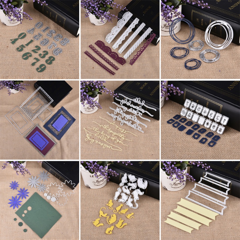 Khuôn Cắt Giấy Làm Từ Kim Loại Hình Chữ Trang Trí Scrapbook