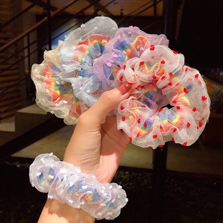 Scrunchies 2 lớp cầu vồng siêu kute