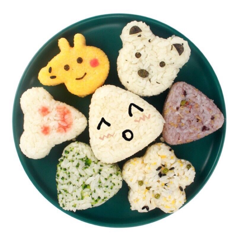 Set 7 Khuân Nén Cơm Bento - Làm Bánh - Hình Dễ Thương " Tìm , Gấu, Tam Giác, Peppa, Chuột, Hoa"