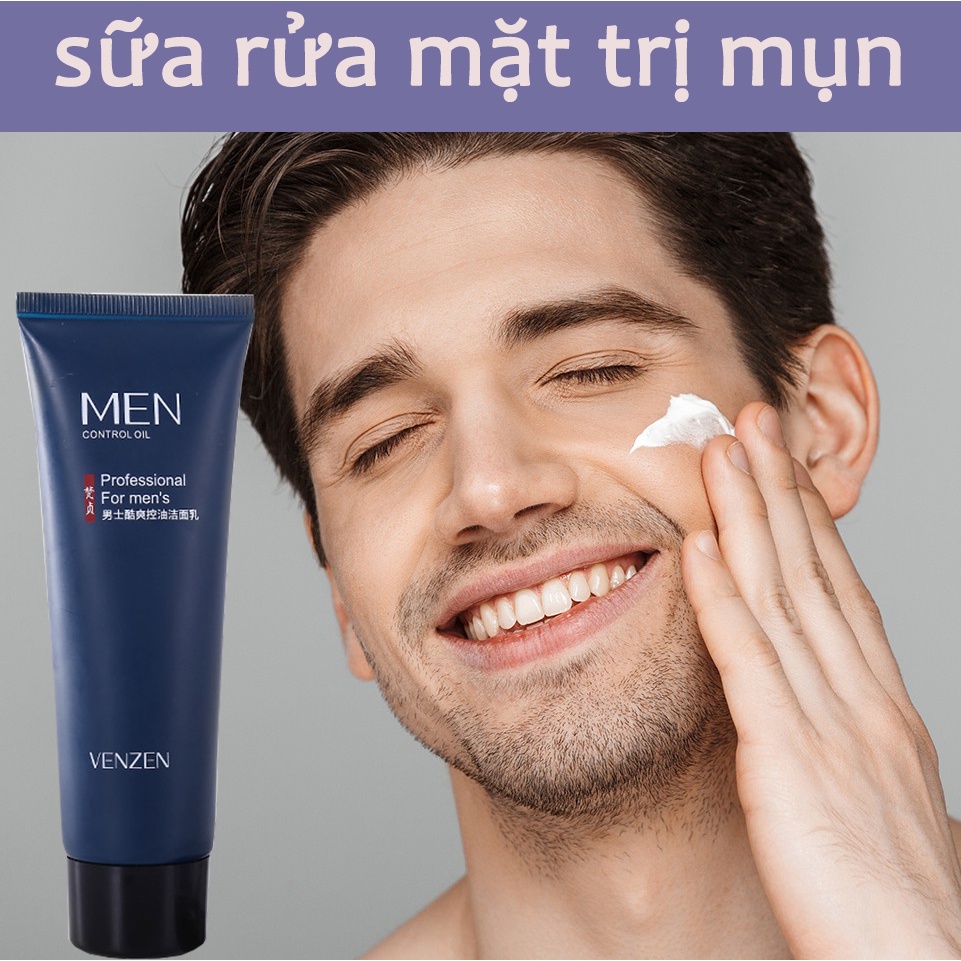 Sữa rửa mặt cho nam Sữa rửa mặt trắng da cho nam sữa rửa mặt trị mụn cho nam thu nhỏ lỗ chân lông loại bỏ mụn đầu đen làm trắng sáng da sữa rửa mặt axit amin