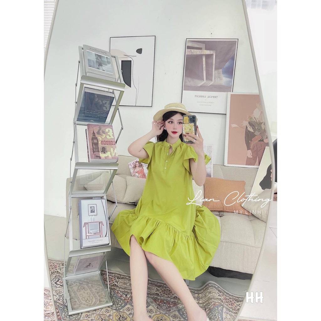 Đầm bầu thiết kế xanh bơ đuôi cá trẻ trung có cúc chỉnh 2 bên sườn vải mát nhẹ sang chảnh, mặc đi làm, đi chơi, dự tiệc