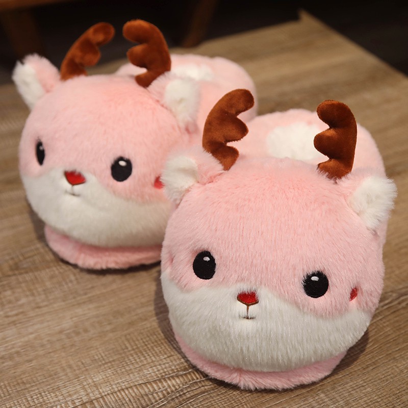 11 kiểu Dép bông đi trong nhà ấm áp hình chuột Hamster/ khủng long/ kỳ lân hoạt hình cho nữ