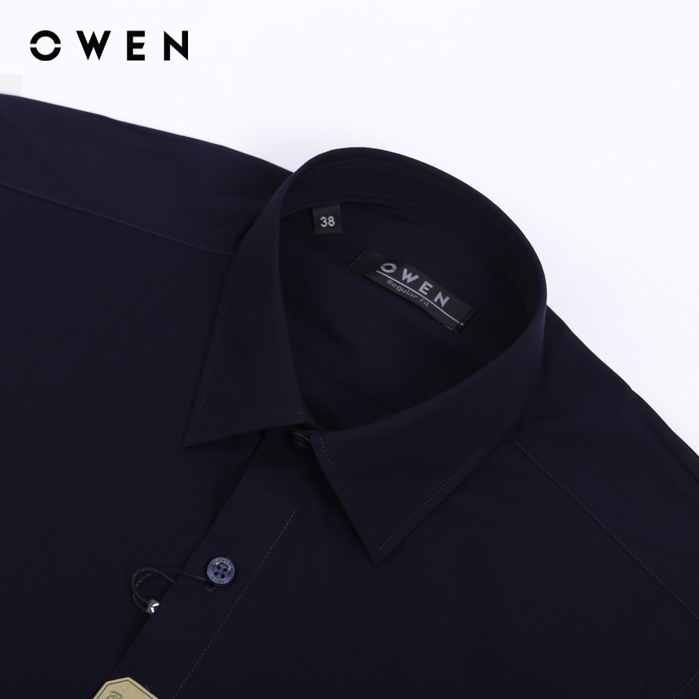 Áo sơ mi Nam dài tay Owen Regular Fit Navy Bamboo - AR221059DT