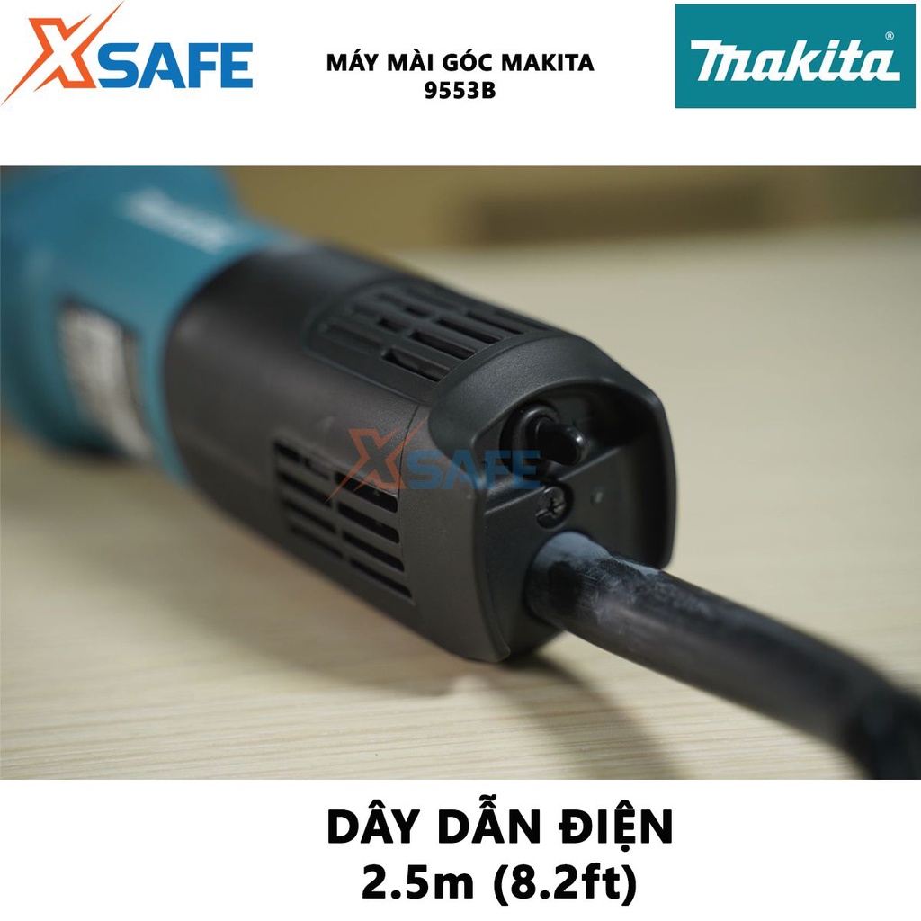 Máy mài góc MAKITA 9553B Máy mài cầm tay công tắc đuôi, công suất 710W, tốc độ không tải 11,000 rpm
