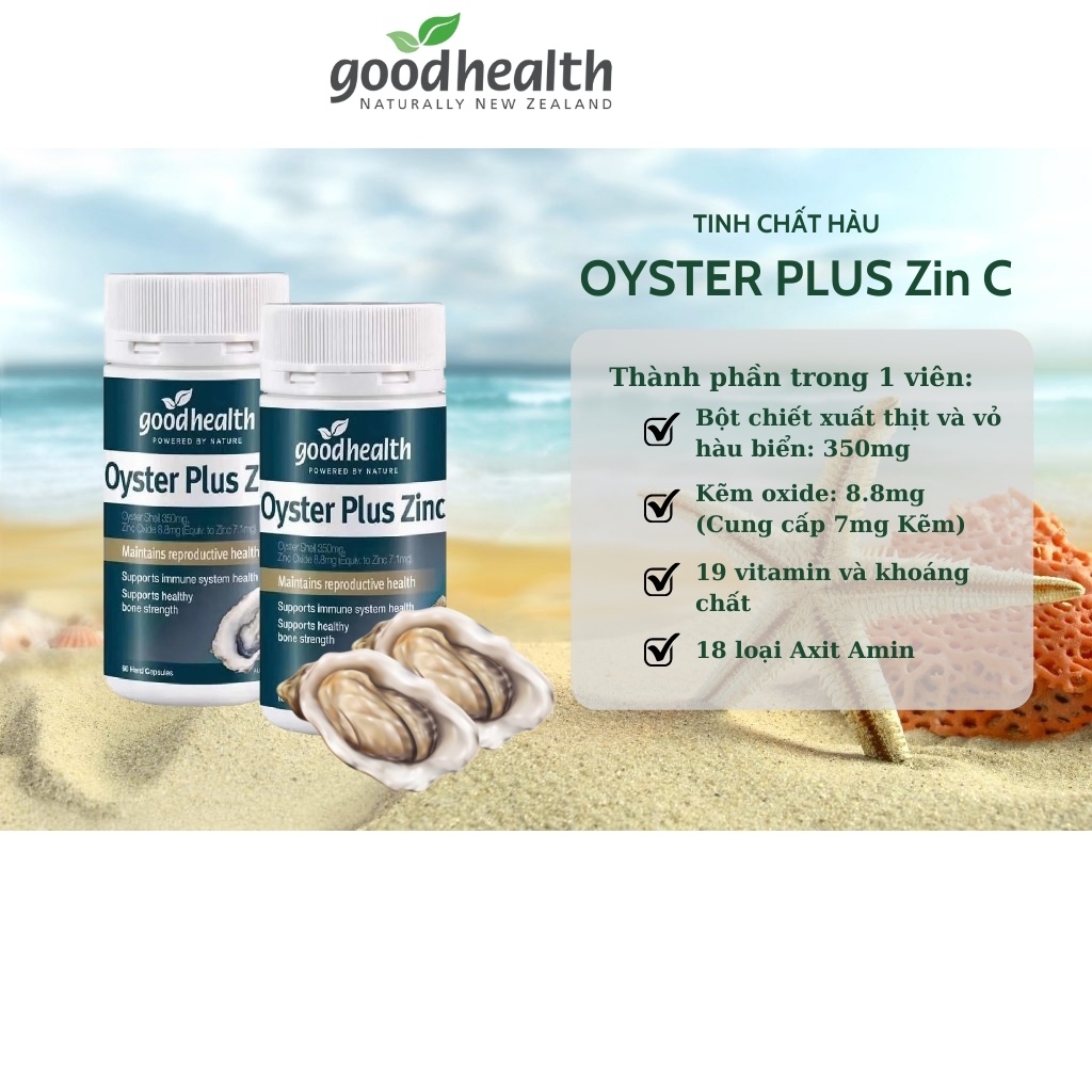 Tinh chất hàu New Zealand Good Health Oyster Plus ZinC tăng cường sinh lý nam giới