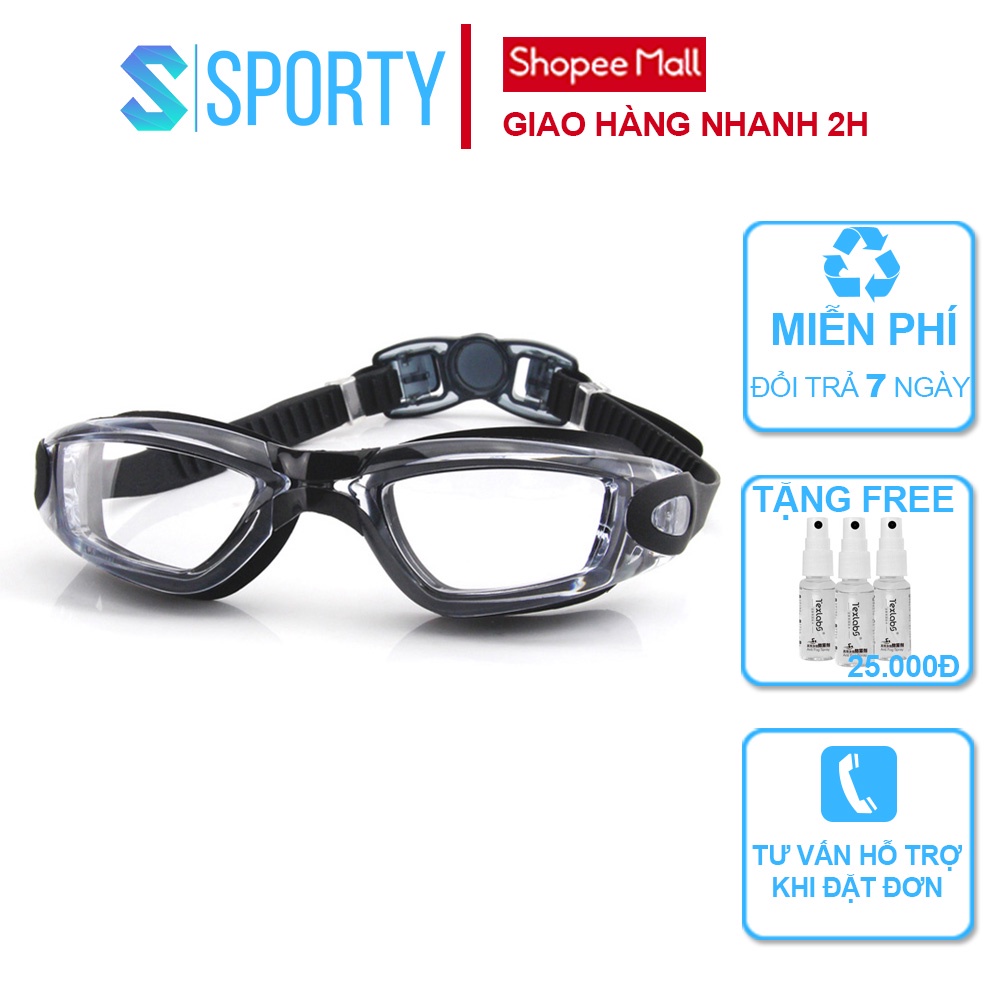 Kính bơi người lớn cho nam, nữ SPORTY 1938 mắt kính bơi trong cản tia UV kính bơi cho bé, trẻ em trên 6 tuổi