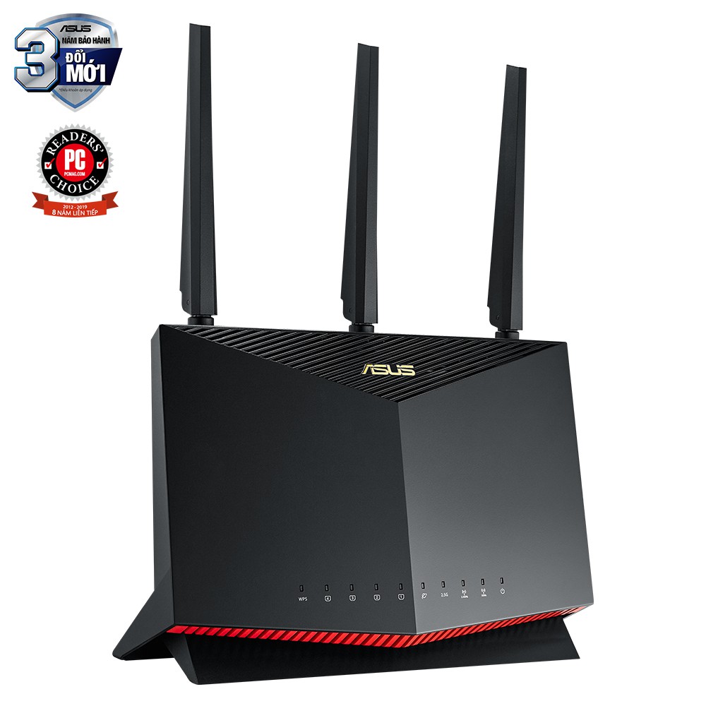 Router Wifi ASUS RT-AX86U Hai Băng Tần, Chuẩn AX5700 (Chuyên Cho Game Di Động)- Hàng Chính Hãng