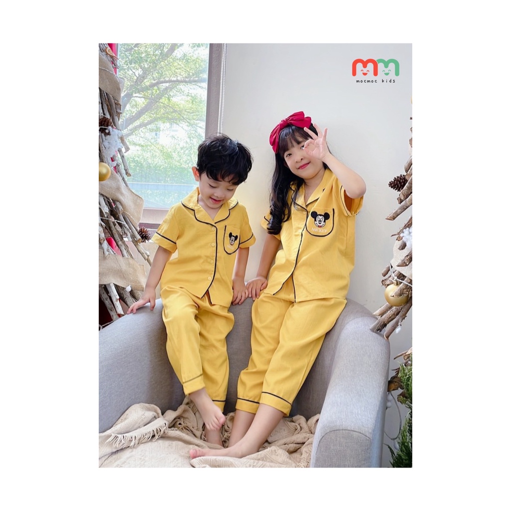 Đồ pijama bé gái bé gái size đại mặc ngủ chất linen cao cấp mềm nhẹ thoải mái cho bé 8kg đến 50kg