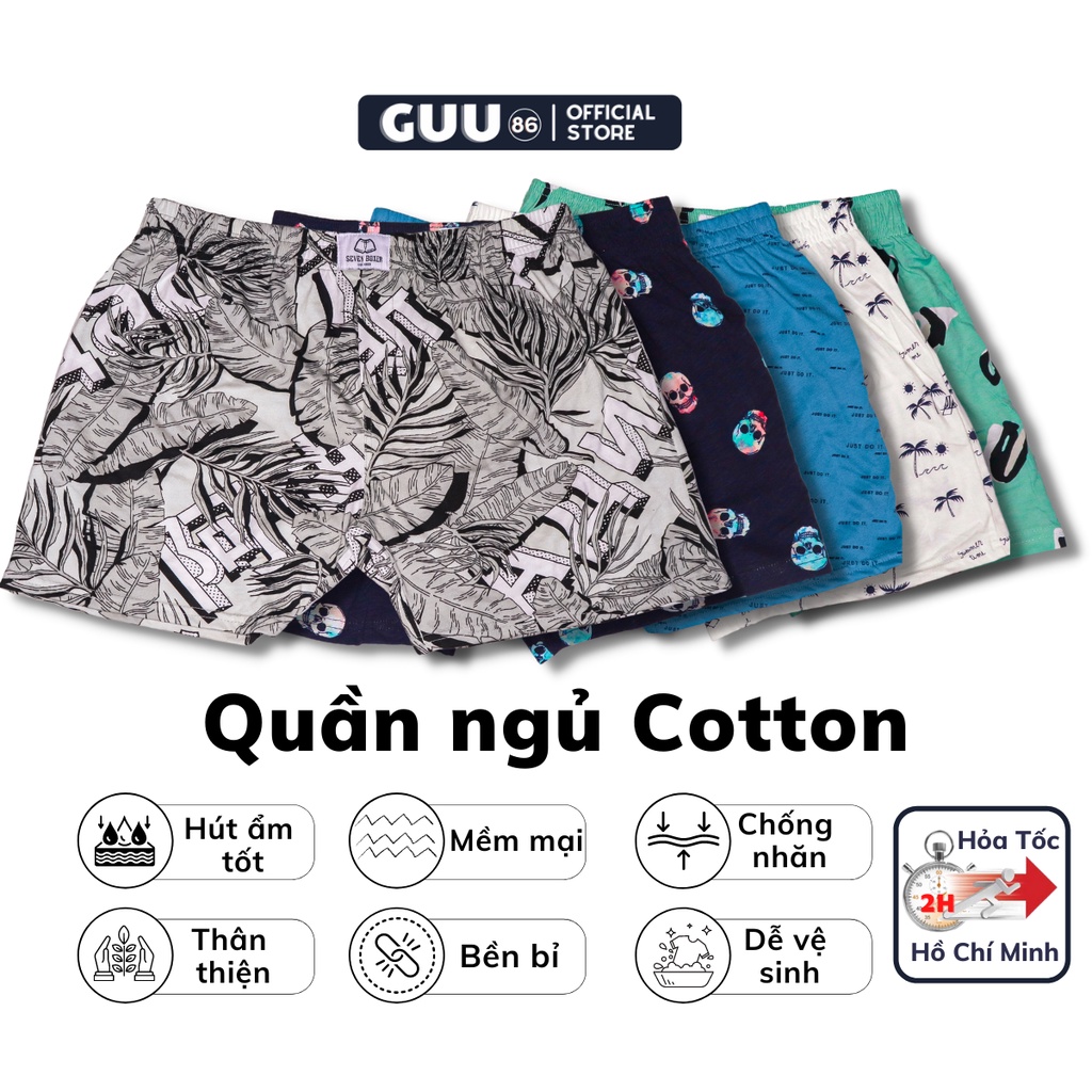 Quần Đùi Thun Nam Mặc Nhà 100% Cotton Mặc Ngủ Ở Nhà Rất Thoải Mái Có Cỡ Bigsize QNNH