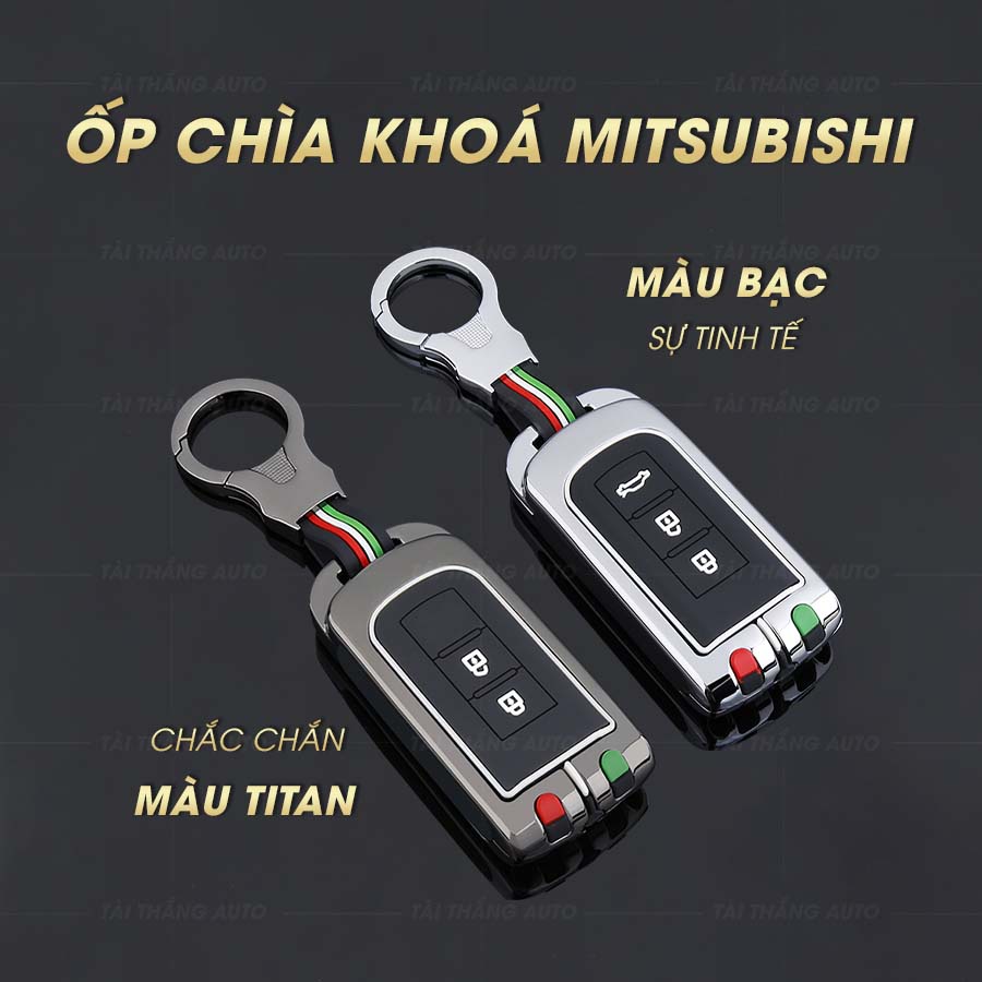 Ốp chìa khóa mitsubishi, bọc chìa khóa mitsubishi outlander, xpander, attrage, triton, pajero chất liệu metal cao cấp
