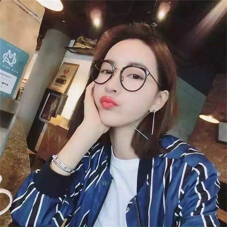 Mắt kính giả cận mắt mèo gọng kim loại thời trang nam nữ AH1582