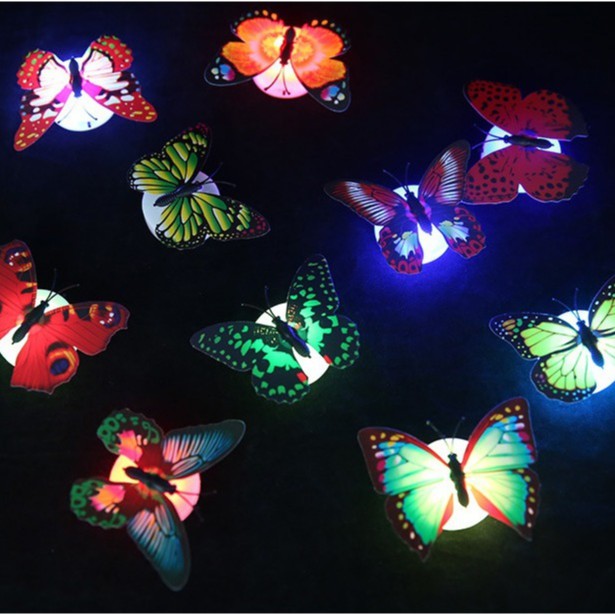 Hot -  ĐÈN LED BƯỚM PHÁT QUANG ĐA MÀU SẮC, TRANG TRÍ PHÒNG NGỦ SIÊU LUNG LINH