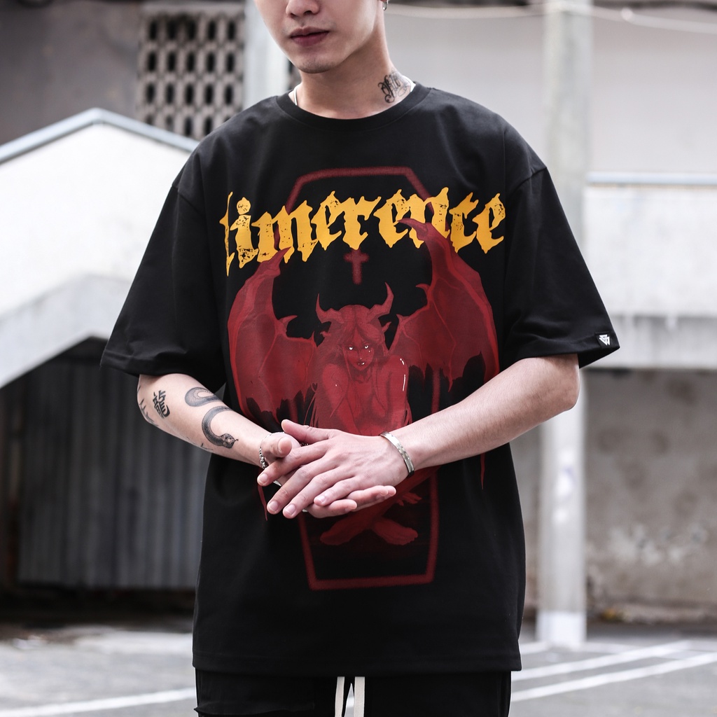 Áo Thun Limerence Màu Đen Chất Liệu 100% Cotton Thoáng Mát Form Rộng In Hình | BigBuy360 - bigbuy360.vn