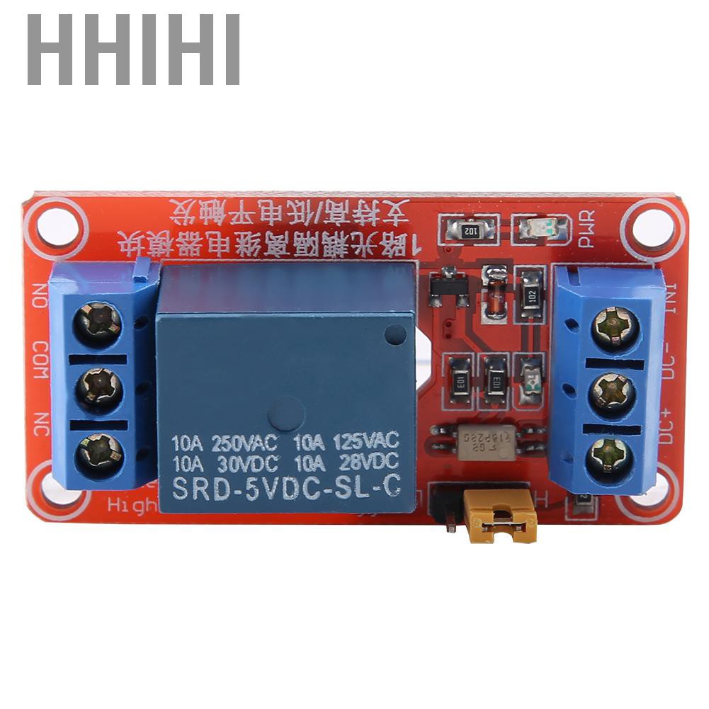 Hhihi 1 Channel Optocoupler Relay Module Board High & Low Trigger 5V/12V/24V 