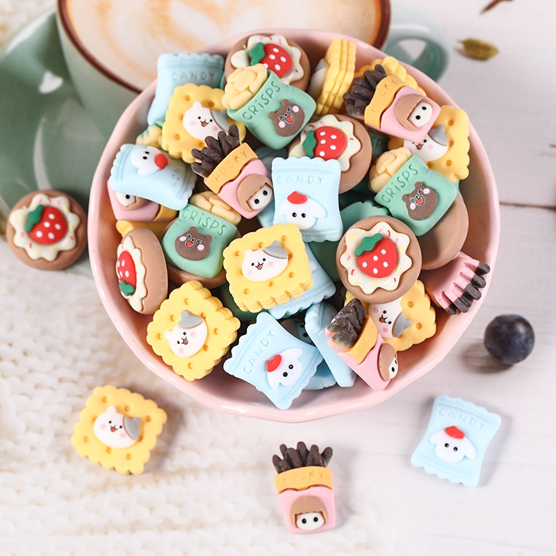 Phụ Kiện Trang Trí Ốp Điện Thoại Hình Bánh Quy Hoạt Hình Dễ Thương