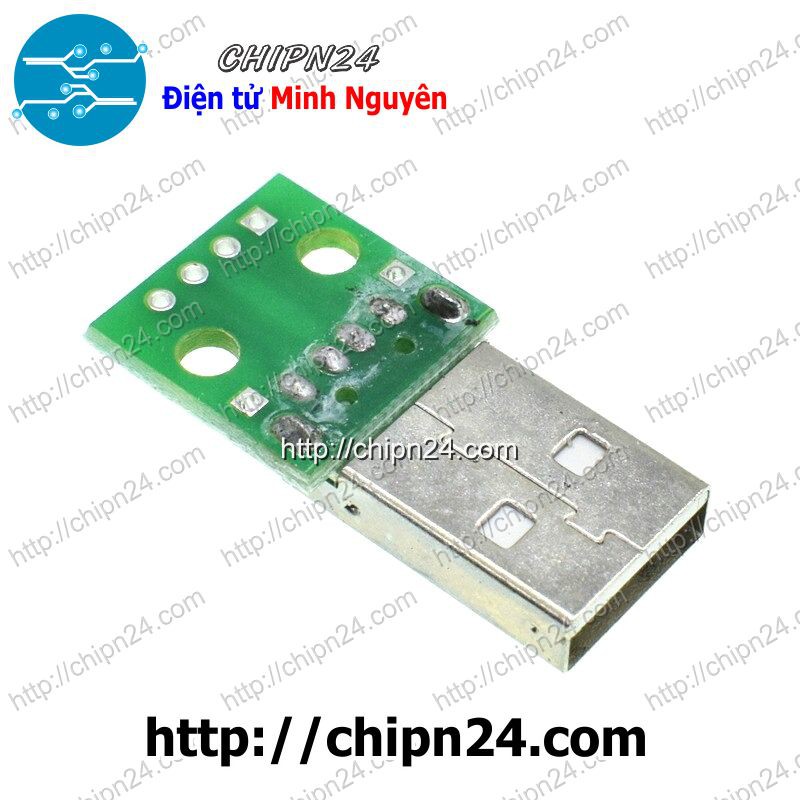 [1 CÁI] Đế chuyển Adapter USB A ĐỰC to DIP (PCB chuyển, Mạch chuyển)