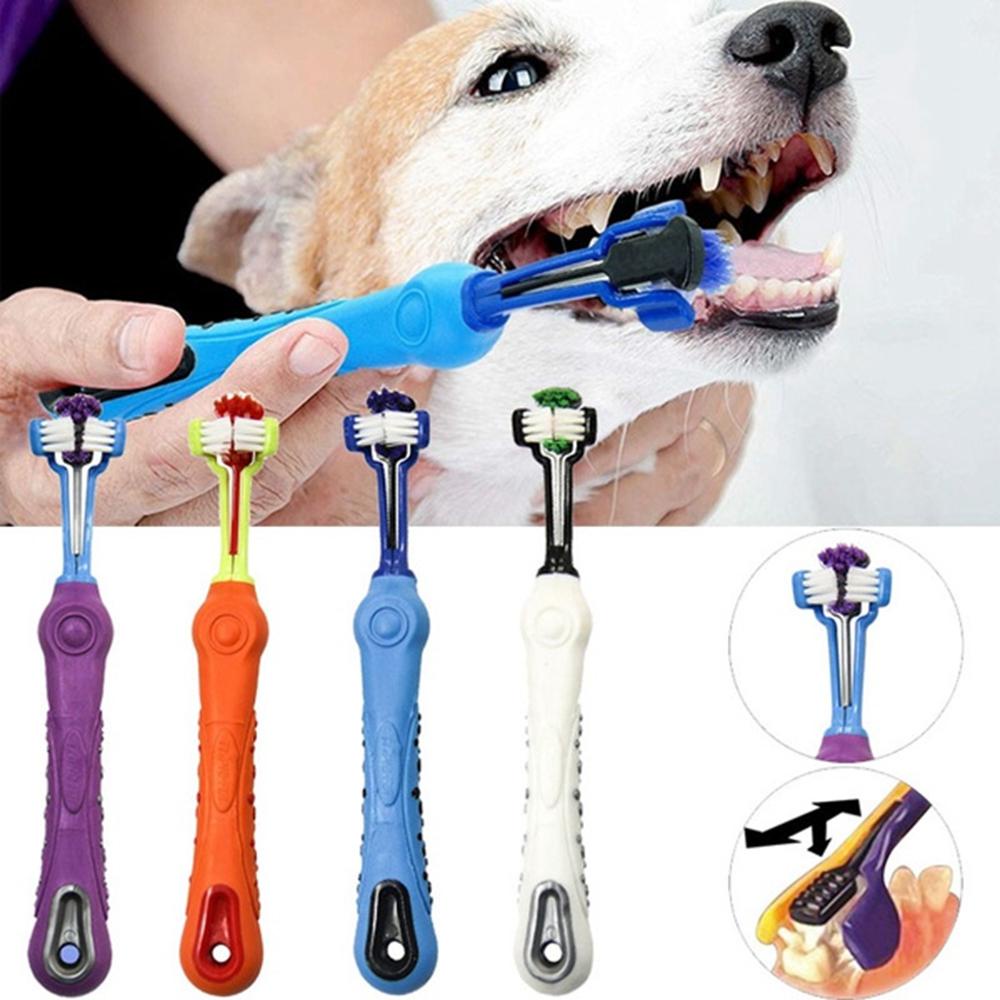 Bàn Chải Đánh Răng 3 Mặt Dành Cho Chó Mèo