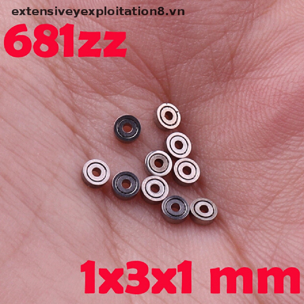 Set 10 Ổ Bi Kim Loại Mini 681ZZ Kích Thước 1x3x1mm