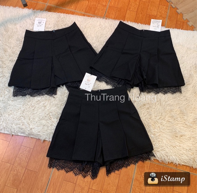 Quần sooc giả váy xếp li pha ren | BigBuy360 - bigbuy360.vn