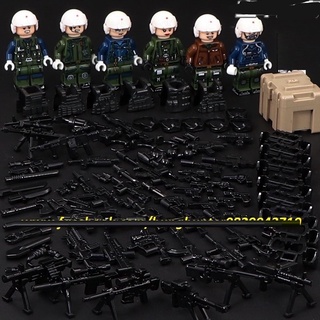 Xếp Hình Army Modern War Combo trọn bộ Đội 6 Lính phi công kèm trang bị