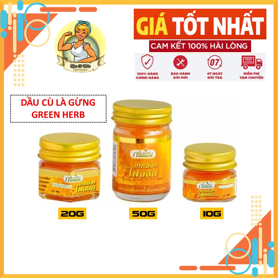 [Chất lượng] Dầu cù là gừng Green Herb - Màu Vàng - Đủ Size 10g & 20g & 50g - Hàng Nội Địa Thái Lan