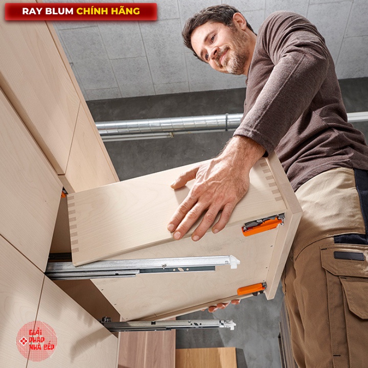 Ray trượt Blum chính hãng, ray trượt TANDEM 560F5000B giảm chấn, mở toàn phần, tải trọng 30kg