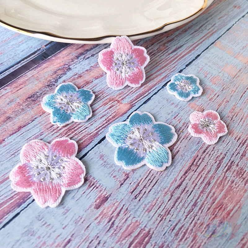Set 1 / 3 Miếng Dán Ủi Quần Áo Hình Hoa Anh Đào Lãng Mạn
