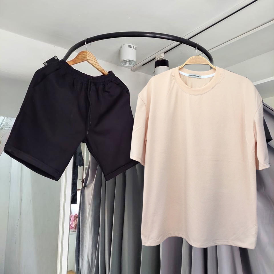 ❤ 𝐅𝐫𝐞𝐞𝐒𝐡𝐢𝐩 ❤ Bộ Thể Thao Nam Nữ Mùa Hè - Áo Thun Tay Lỡ Unisex Form Rộng Kèm Quần Đùi Short Kaki
