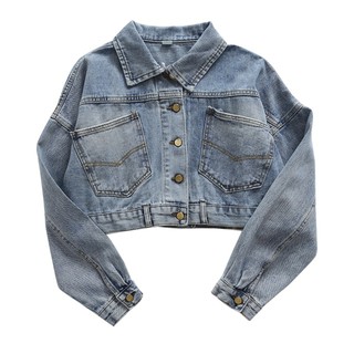 [SỈ] ÁO KHOÁC JEAN NỮ 4 CÚC SAU LƯNG (XANH JEAN) CROPTOP SIÊU HOT KITTY