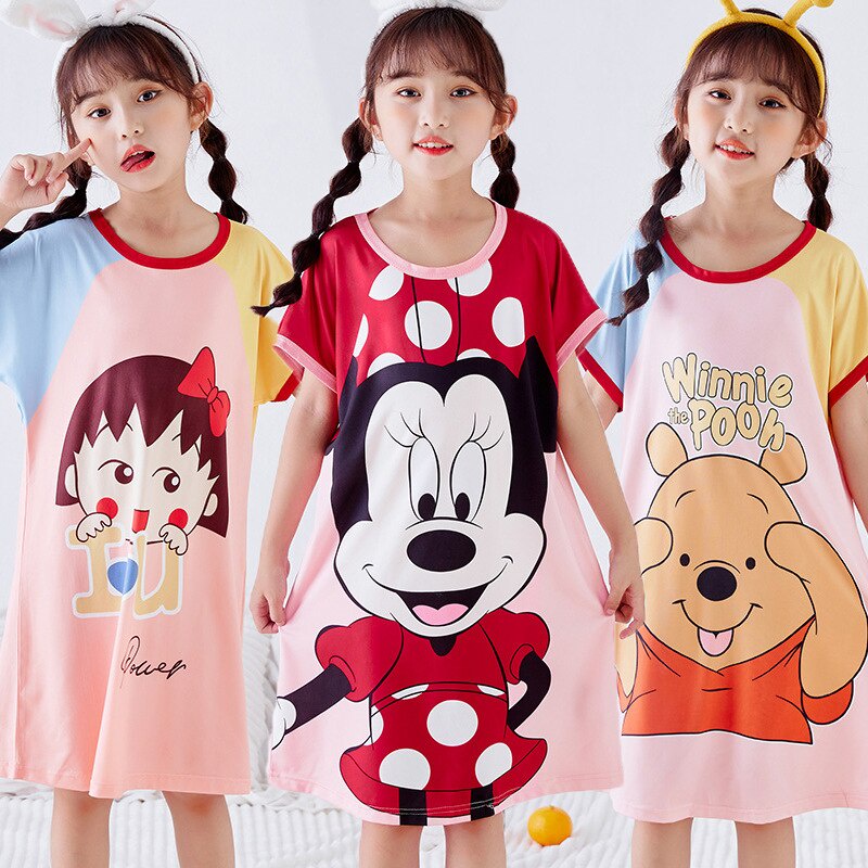 Đầm Ngủ In Hình Công Chúa Anna Elsa 2 3D Thời Trang Mùa Hè Mới Cho Bé Gái