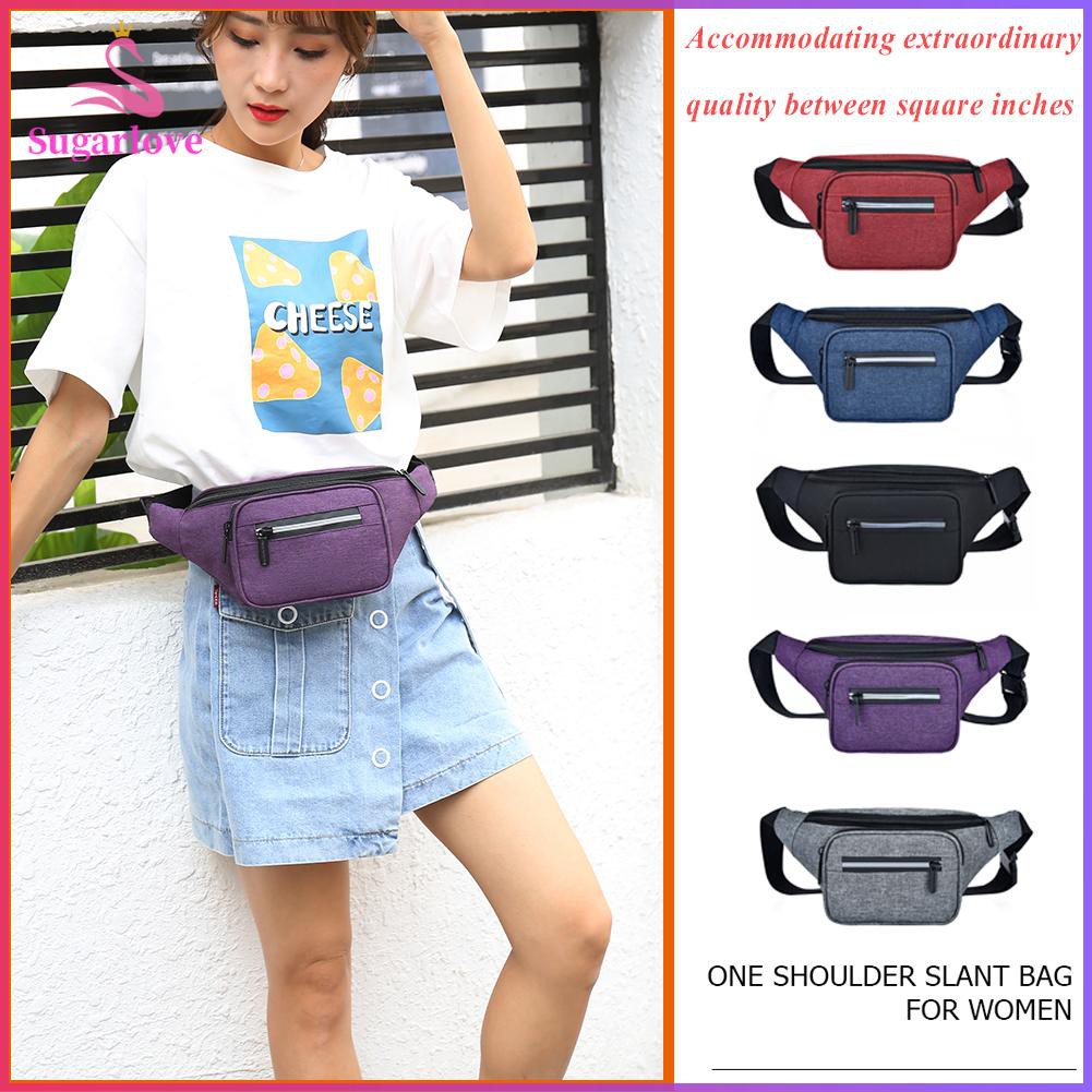 Beautiful ❤SG  Oxford Cloth Chest Bag Women Men Pure Outdoor Sport Crossbody Pouch