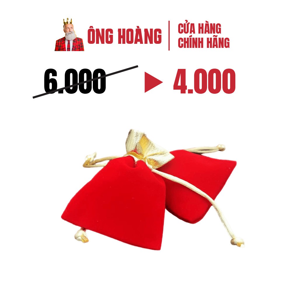 Túi nhung đỏ mịn dùng đựng trang sức sang trọng