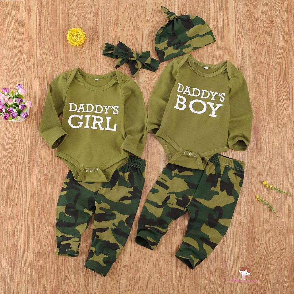 Set Jumpsuit Tay Dài + Quần Dài + Nón + Băng Đô Cho Bé Sơ Sinh Xzq7-0 - 12 Tháng Tuổi