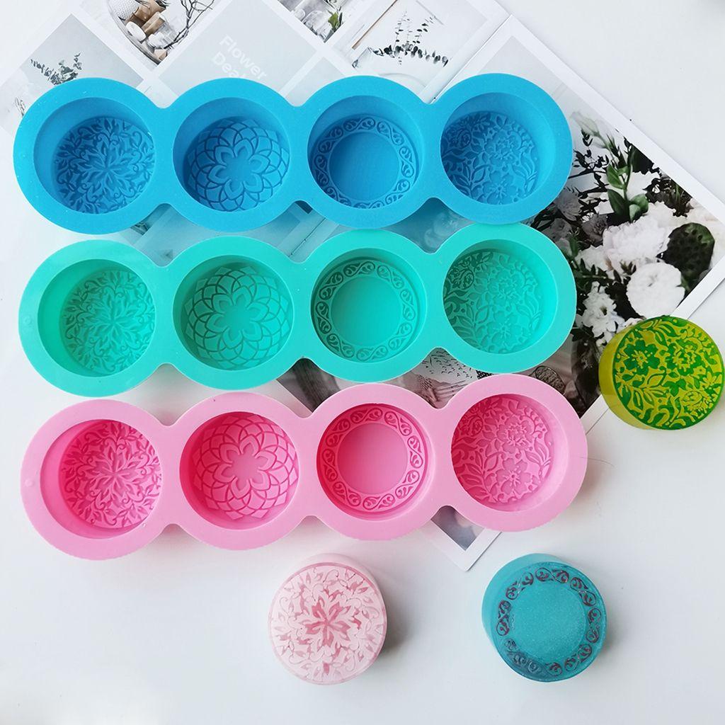 1 Khuôn Làm Bánh Trung Thu 4 Ngăn 4 Kiểu Hình Hoa Bằng Chất Liệu Cấp Thực Phẩm DIY