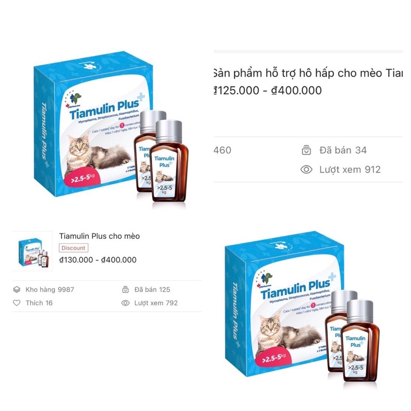 Sản phẩm hỗ trợ hô hấp cho mèo Tiamulin Plus