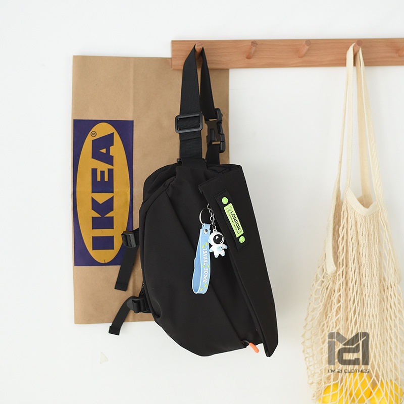 Túi đeo chéo ngực unisex nam nữ da pu cao cấp cá tính sắc màu thời trang thể thao chống nước 31x21x13