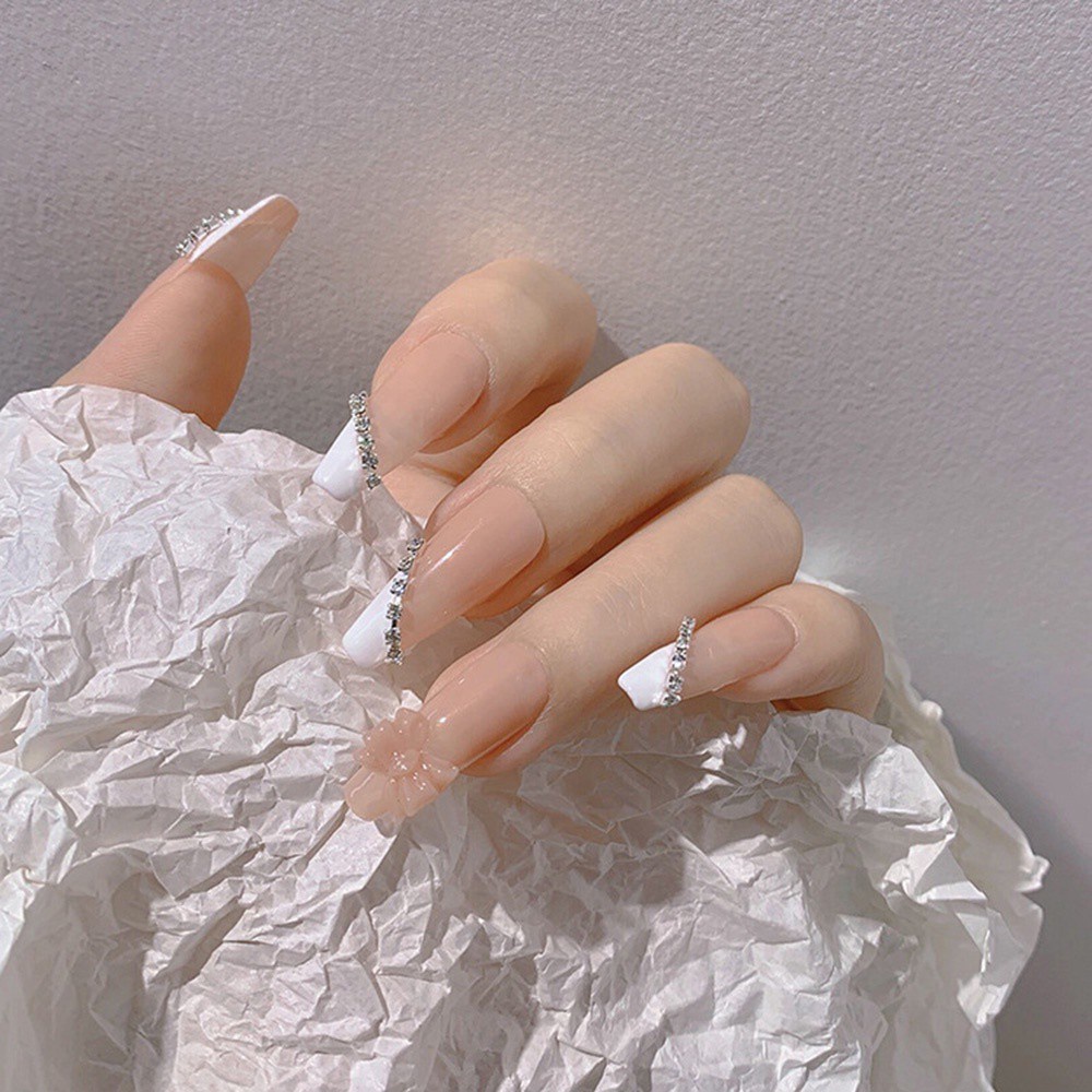[Hàng mới về] Phụ Kiện Dây Xích Kim Loại Có Móng Kẹp Đá Nhân Tạo Trang Trí Móng Tay Nghệ Thuật 3D Lấp Lánh Màu Tùy Chọn
