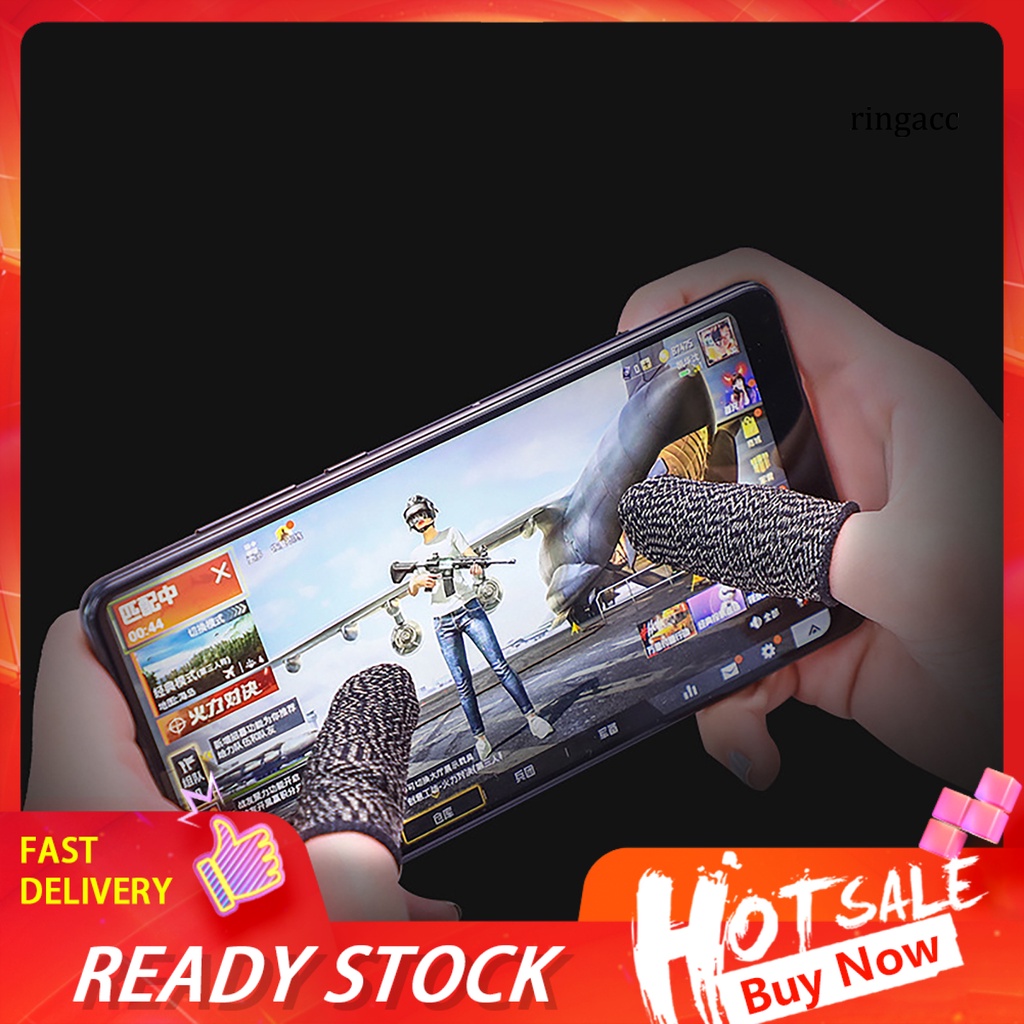 1 Cặp Bao Ngón Tay Chơi Game Điện Thoại Chống Trầy Bằng Sợi Nylon