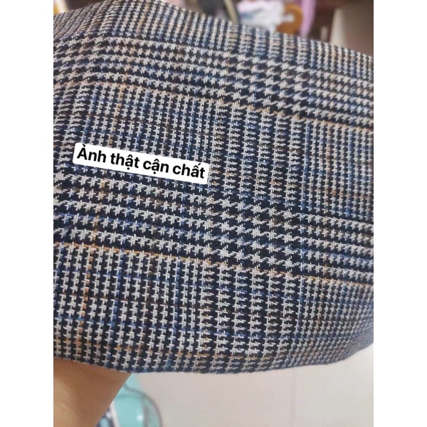 Áo khoác blazer dạ kẻ/Áo vest dạ kẻ phom nhỏ 2 lớp ulzzang Hàn Quốc hottrend