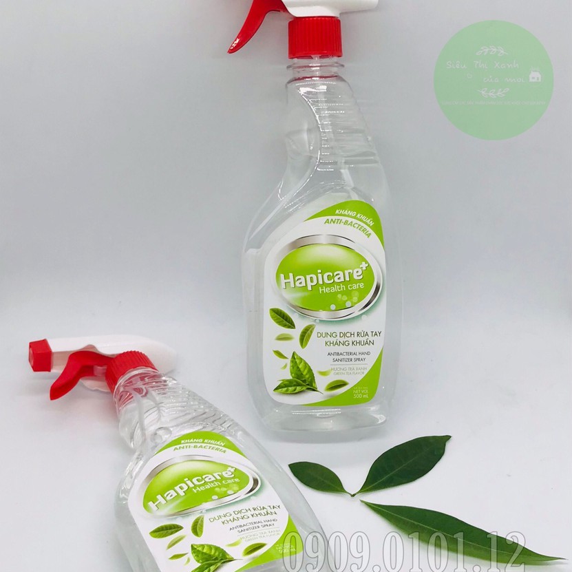 Dung dịch rửa tay kháng khuẩn Hapicare+ chính hãng, dung dịch xịt khuẩn chai vòi xịt 500ml | BigBuy360 - bigbuy360.vn