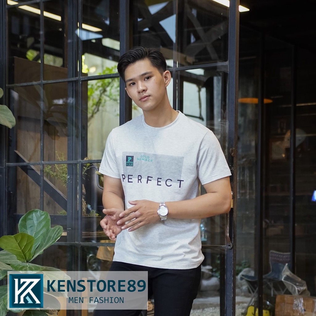 Áo thun nam cổ tròn PERFECT trẻ trung vải cotton muối KENSTORE89 ATP156