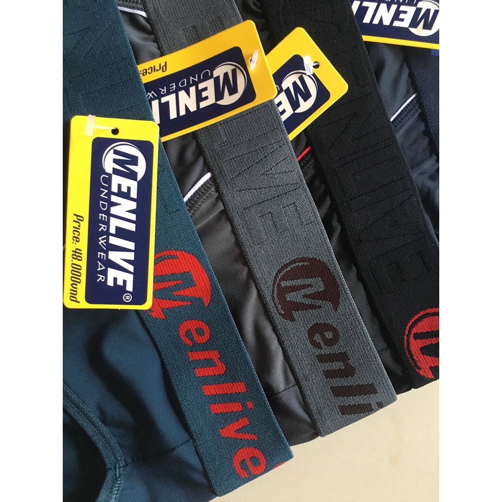 [10 Quần] Combo 10 Quần lót nam Menlive bản lớn chất thun lạnh cao cấp- co giản 4 chiều- kháng khuẩn - thấm hút mồ hôi
