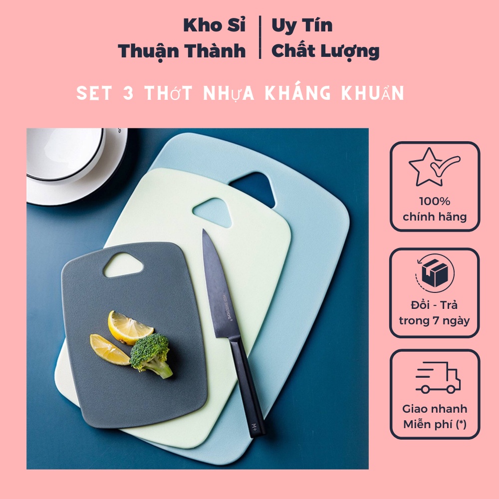 Thớt nhựa kháng khuẩn Cao Cấp chống trơn trượt , thớt nhựa lúa mạnh chống nấm mốc (khosithuanthanh)